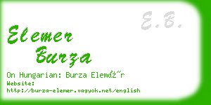 elemer burza business card